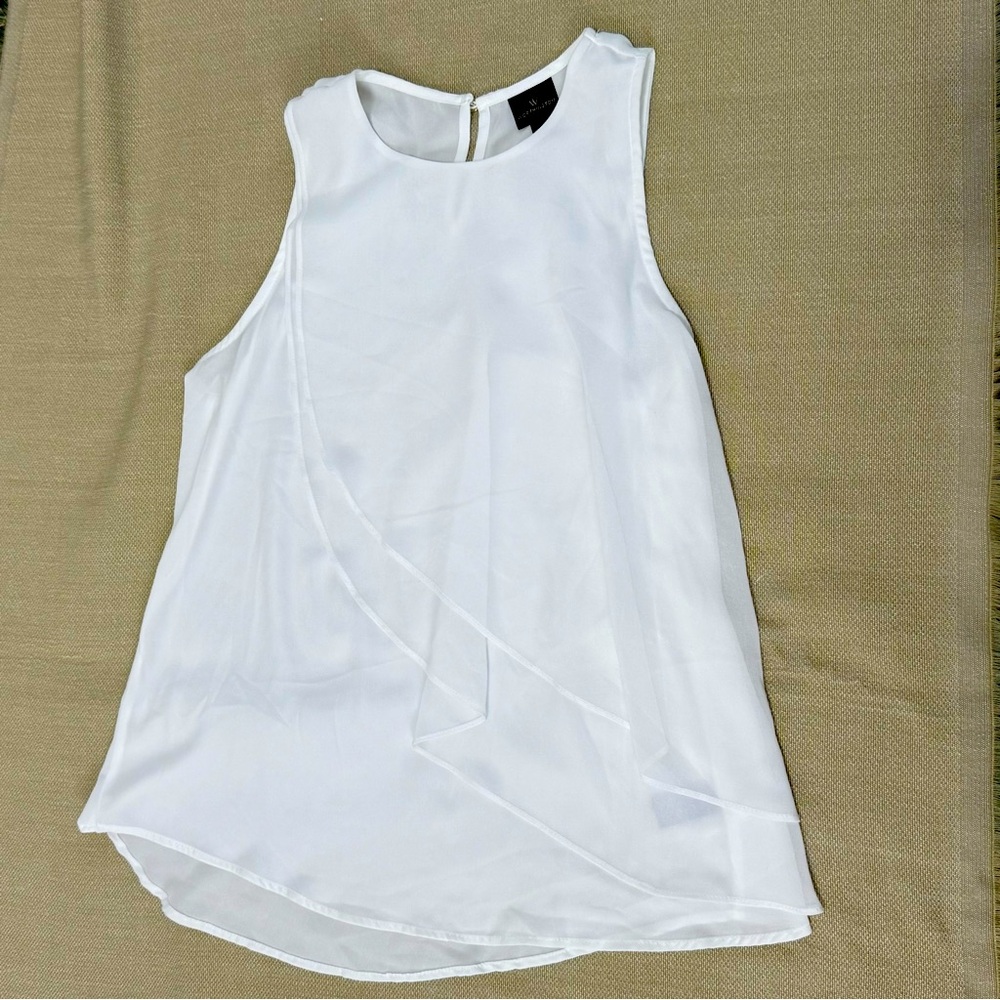 Worthington White Sleeveless Blouse